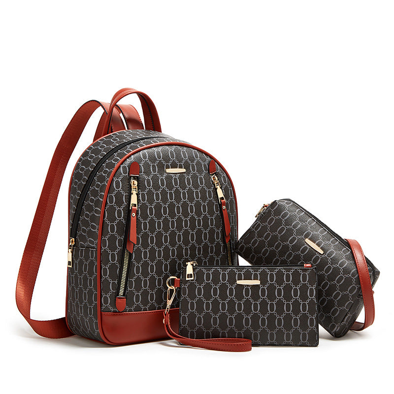 Nouvelle mode version coréenne tendance sac à dos ensemble trois pièces