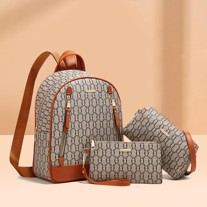 Nouvelle mode version coréenne tendance sac à dos ensemble trois pièces