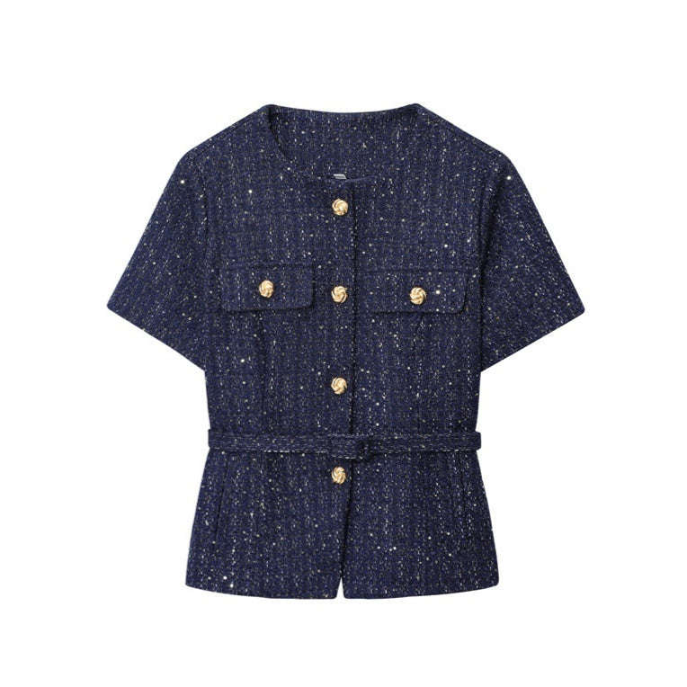 Gilet Femme avec Ceinture Texture