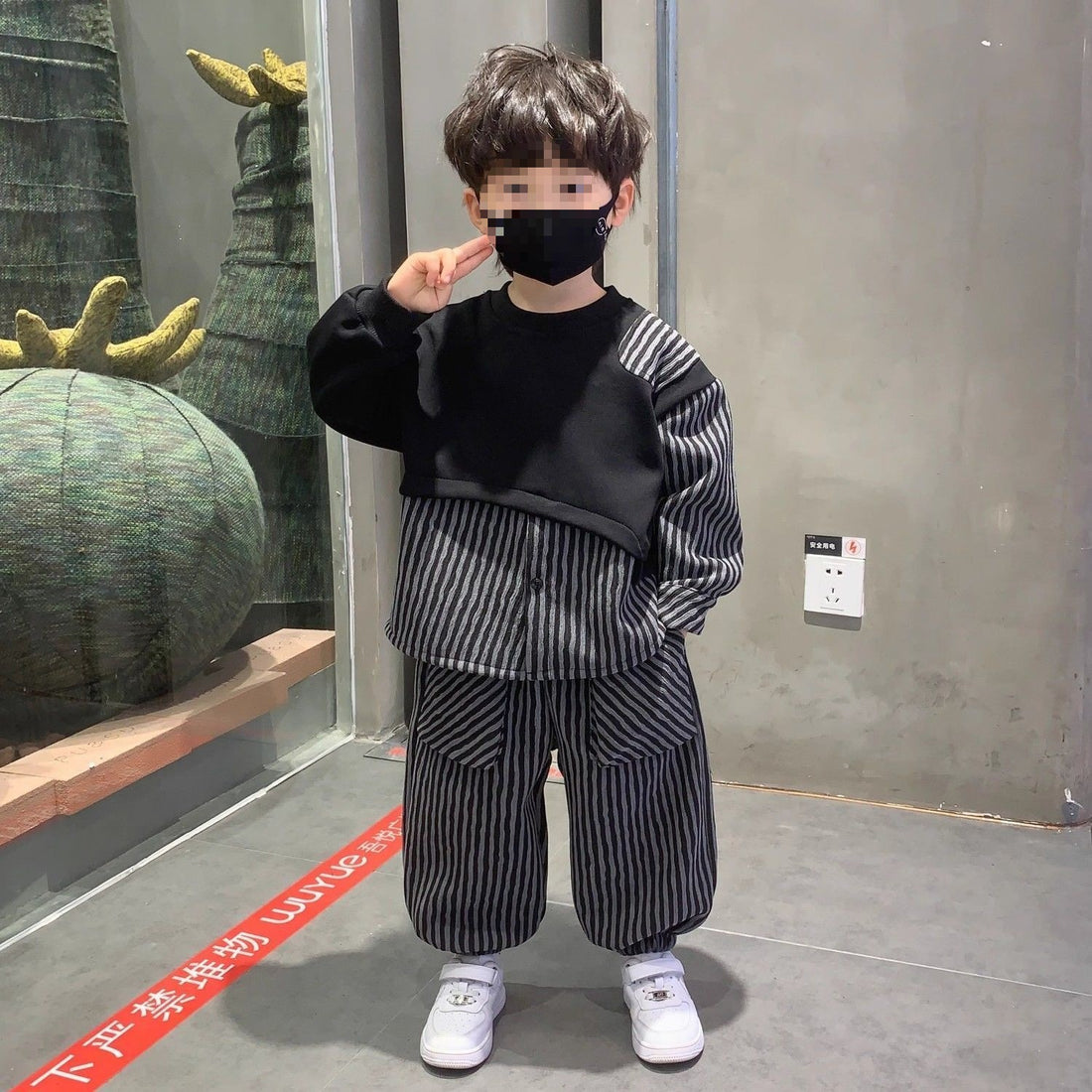 Ensemble deux pièces décontracté pour enfants printemps et automne