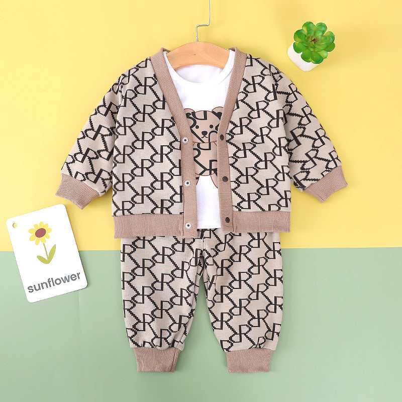 Vêtements pour bébés printemps et automne, ensemble trois pièces