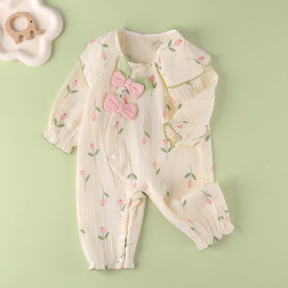 Vêtements pour bébés Un mignon en  coton à manches longues vêtements une pièce pour  filles