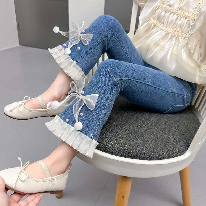 Jeans pour filles, pantalons à pattes d&