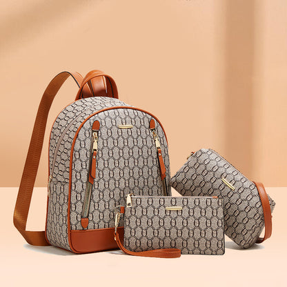 Nouvelle mode version coréenne tendance sac à dos ensemble trois pièces