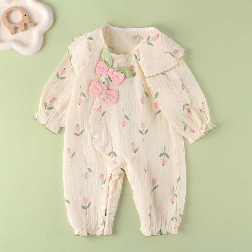 Vêtements pour bébés Un mignon en  coton à manches longues vêtements une pièce pour  filles
