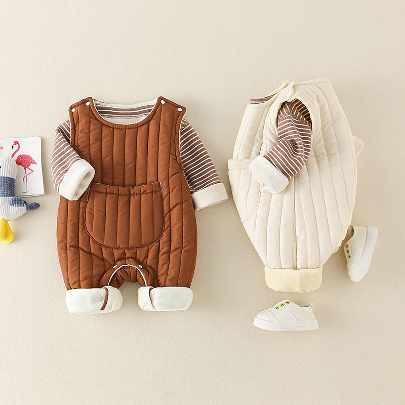 Ensemble deux pièces polaire pantalon en coton épaissi pour garçons et filles, vêtements chauds pour automne et en hiver