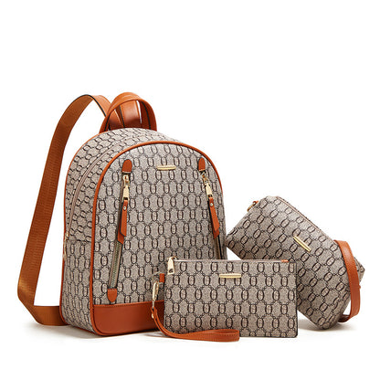 Nouvelle mode version coréenne tendance sac à dos ensemble trois pièces